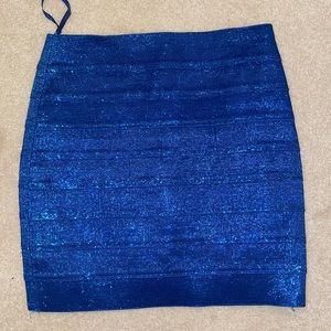 Wow Couture Blue Sparkly Bandage Skirt